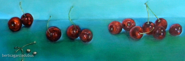 Red Cherries, Oil on Canvas